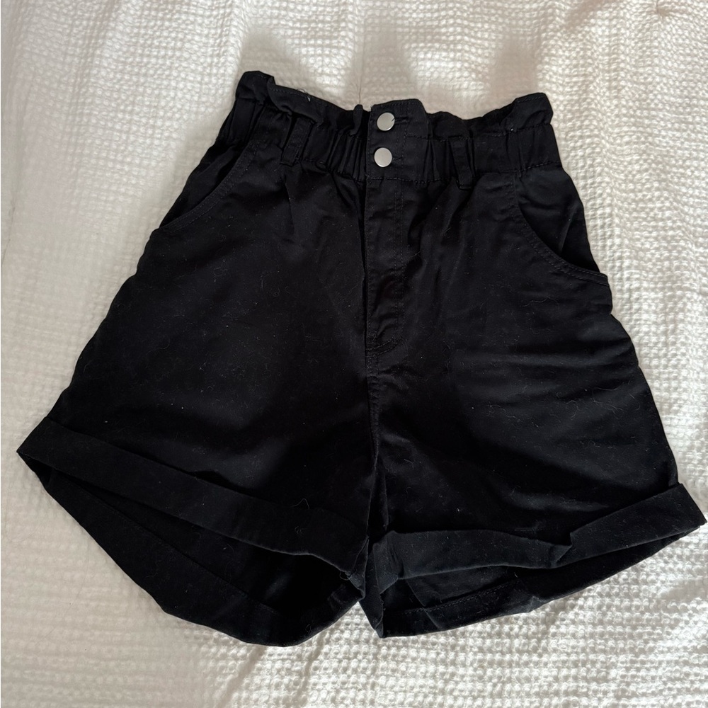 H&M Black Paperbag Shorts